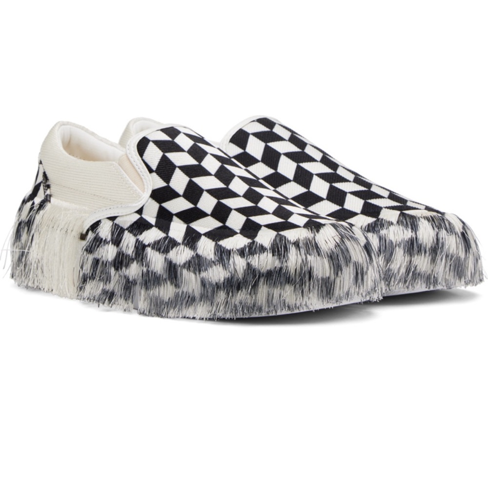 Checkered black and white Fringe sneakers